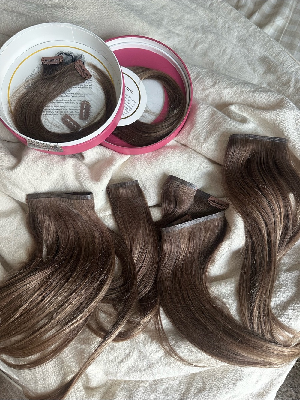 NEW 12” Luxy Hair Seamless Ash Brown Balayage Clip-Ins 150g - Picture 5 of 7